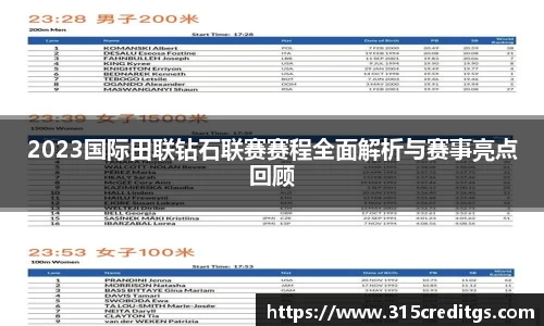 2023国际田联钻石联赛赛程全面解析与赛事亮点回顾